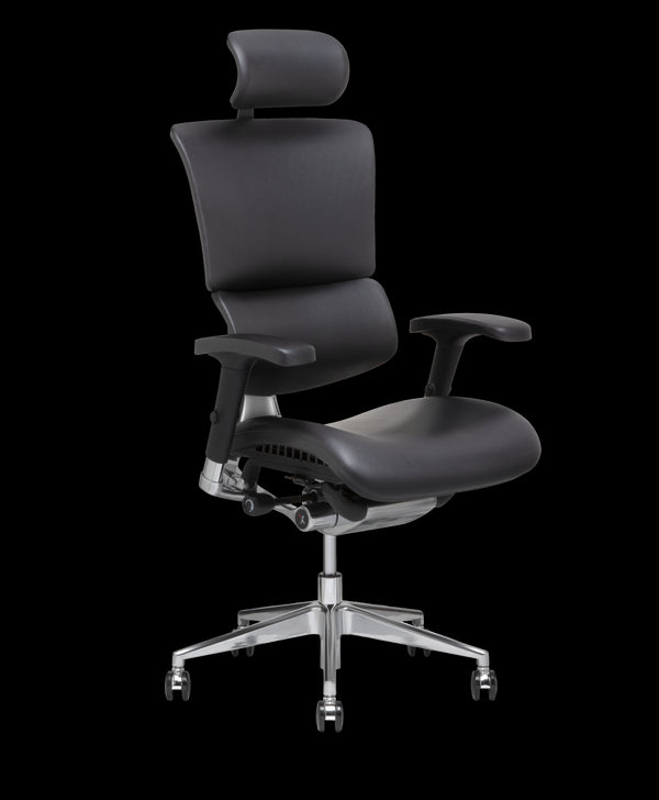 X4 Leather Executive Office Chair - Black Leather